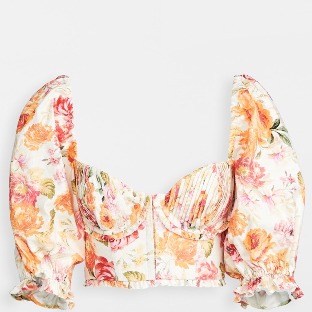 For Love and Lemons Peony Cropped Blouse